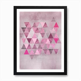 Pink Glamour Triangles Art Print