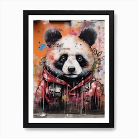 Panda Art In Street Art Style 3 Art Print
