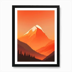 Misty Mountains Vertical Background In Orange Tone 29 Art Print