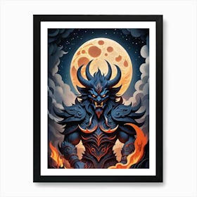 Demon Painting, Demon Art, Demon Art, Person, Demon Art Art Print