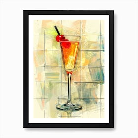 Prosecco Geometric Illustration Affiche