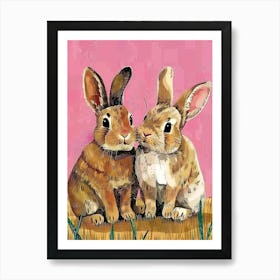 Two Rabbits Canvas Print Art Print