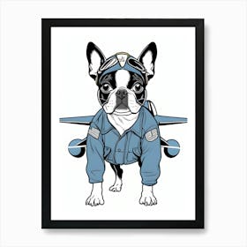 Boston Terrier Pilot-Reimagined 28 Affiche