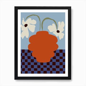 Blooming _Drop and checkerboard Art Print