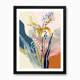 Colourful Flower Illustration Babys Breath 3 Art Print