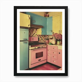Retro Pastel Kitchen Polaroid Inspired 2 Art Print