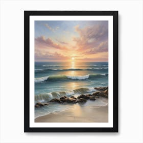 Sunset At The Beach Art Print