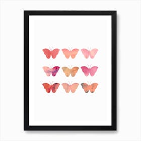 Nine Butterflies Art Print