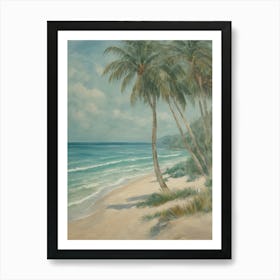 Palm Trees On The Beach no2 Art Print