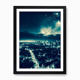 Cityscape At Night 14 Art Print