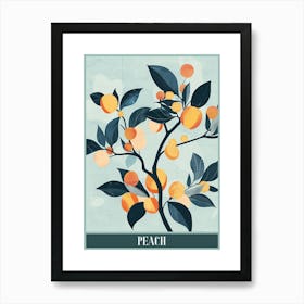 Peach Tree Flat Illustration 6 Poster Art Print