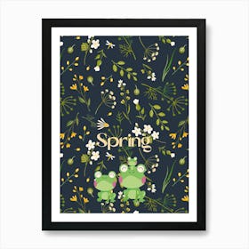 Spring Frogs 1 Art Print