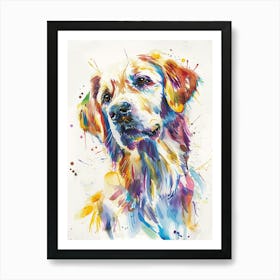 Dog Colourful Watercolour 4 Art Print