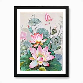 Lotus Flower Painting Art Print