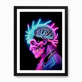 Neon Skull 7 Art Print