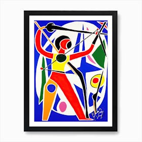 Archery In The Style Of Matisse 1 Art Print