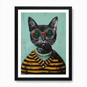 Cat In Sunglasses 13 Art Print