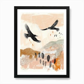 Crows In Flight 3 Art Print