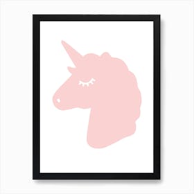 Pink Unicorn Silhouette Head Art Print