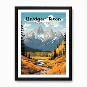 Bridger Teton National Forest Wyoming Camping Travel Art Art Print