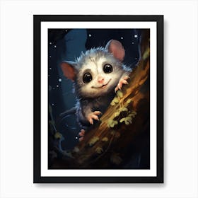 Adorable Chubby Nocturnal Possum 2 Art Print