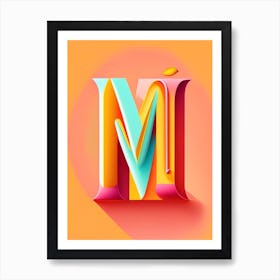 M, Letter, Alphabet Pop Art Matisse Art Print