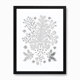 Nature, Snowflakes, William Morris Inspired 1 Art Print