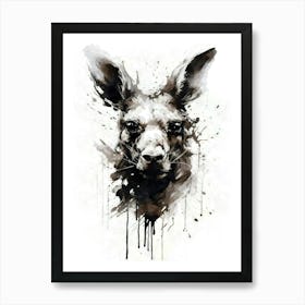 Aesthetic Abstract Watercolor Kangaroo Art Print