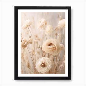 Boho Dried Flowers Ranunculus 1 Art Print