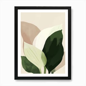 Hosta Plant Minimalist Illustration 2 Art Print