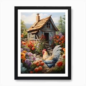 Rooster On The Farm 1 Art Print