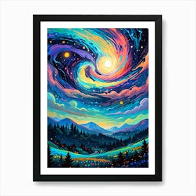 Galaxy Painting 6 Art Print