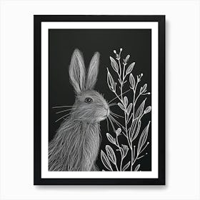 Jersey Wooly Rabbit Minimalist Illustration 3 Art Print