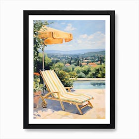 Sun Lounger By The Pool In Modena Italy Art Print