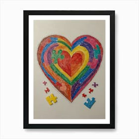 Puzzle Heart 1 Art Print