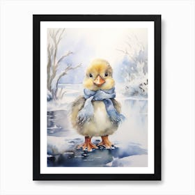 Snowy Duckling 1 Art Print