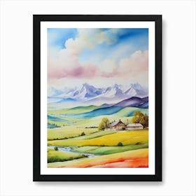 Landscape With Mountains 3 Art Print