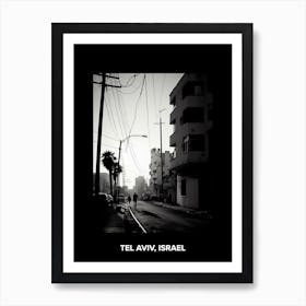 Poster Of Tel Aviv, Israel, Mediterranean Black And White Photography Analogue 6 Art Print