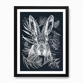 Lionhead Rabbit Minimalist Illustration 2 Art Print