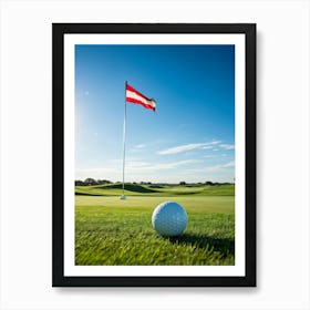 Golf Ball On The Green Art Print