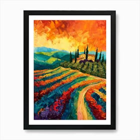 Sunset In Tuscany 5 Art Print