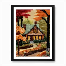 Cottage House Abstract Art Print