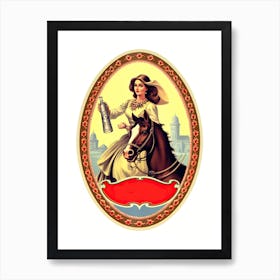 1950w Vintage Cowgirl Label 3 Art Print