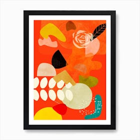 Mid Century Garden Shapes June1 Art Print