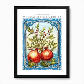 Mercado De La Fruta Pomegranate Illustration 2 Poster Art Print