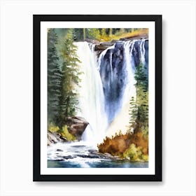 Amnicon Falls State Park Waterfall, United States Water Colour  (2) Art Print