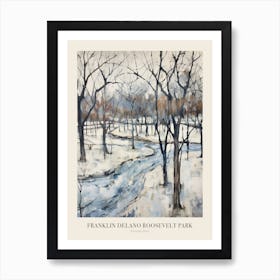 Winter City Park Poster Franklin Delano Roosevelt Park Philadelphia 3 Art Print