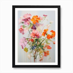 Abstract Flower Painting Geranium 1 Art Print