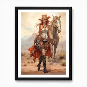 Steampunk Cowgirl 12 Art Print