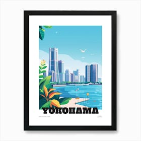 Yokohama Japan 2 Colourful Travel Poster Art Print